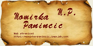 Momirka Paninčić vizit kartica